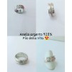 Anello donna a fascia in argento 925% Filo della vita con cubic zirconia