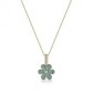Collana Pendente Fiore Sogni In Argento 925% Dorato Con Zirconi Green Ref- Cl042Gv - 1