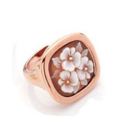 Anello Donna Cameo Italiano Fiori in argento 925% colore oro rosa