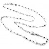 Collana Rosario donna/uomo argento 925% colore oro bianco - Ananda925 -
