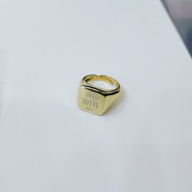 Anello donna chevalier in argento 925% colore oro giallo personalizzabile