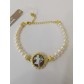 Bracciale donna in argento 925% dorato con perle e cammeo  B11-G Cameo Italiano
