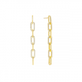 Orecchini Donna a catena in argento 925% dorato con zirconi Lauren P.  OR0131GB
