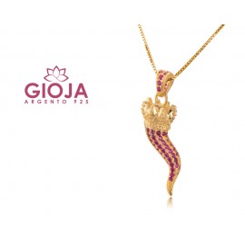 Collana Donna con charms portafortuna in argento 925% dorato Gioja gioielli