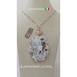 Collana donna Cameo Italiano con pendente Cameo inciso a mano PPR3-R