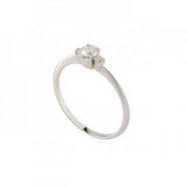 Anello Donna Solitario Rebecca Lux collection Victoria Oro Bianco e Diamante ct. 0.12