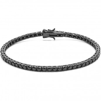 Bracciale Tennis Uomo Total Black Argento 925% CM. 19 MM.04