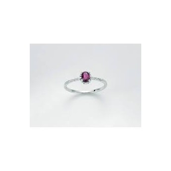 Anello Donna Yukiko Gioielli in oro bianco 18 ky con zaffiro blu forma ovale