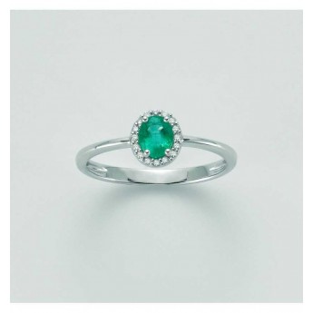 Anello Donna Yukiko Gioielli in oro bianco 18 ky con zaffiro blu forma ovale