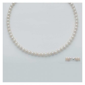 Collana Donna Perle coltivate col. bianco da mm. 4.5-5  Yukiko PCL4900Y oro 750%