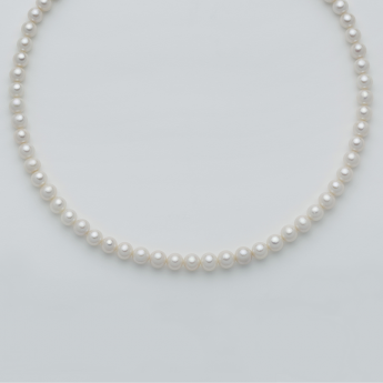 Collana Donna Perle coltivate col. bianco da mm. 4.5-5  Yukiko PCL4900Y oro 750%
