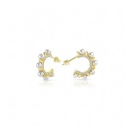 Orecchini donna a groumette in argento 925% con bagno in oro giallo