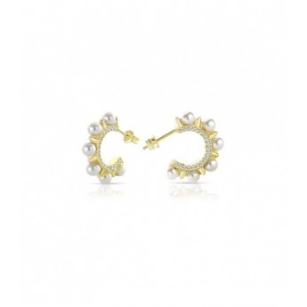 Orecchini donna a groumette in argento 925% con bagno in oro giallo