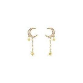 Orecchini donna a groumette in argento 925% con bagno in oro giallo