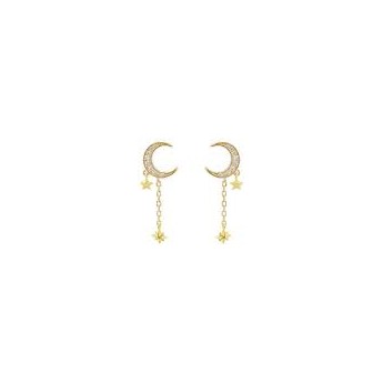 Orecchini donna a groumette in argento 925% con bagno in oro giallo