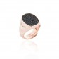 Anello Donna Chevalier Sogni  in Argento 925% colore oro rosa con zirconi black Ref: AN011RB