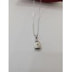Collana donna con campanella in argento 925% rodiato con zirconi bianchi J-SCD2990