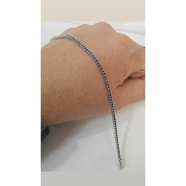 Bracciale Uomo tennis Marcello Pane in argento 925% con pietre zirconia naturali blu