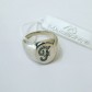 Anello donna chevalier in argento 925% e diamanti colore oro bianco personalizzabile