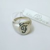 Anello donna chevalier in argento 925% e diamanti colore oro bianco personalizzabile