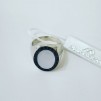 Anello donna chevalier in argento 925% con diamanti neri e madre perla