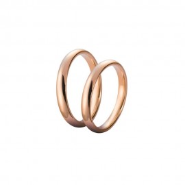 Coppia Fedi Nuziale Unoaerre Ref-40 Afc1 Comoda 4 Mm. Oro Rosa 18Kt