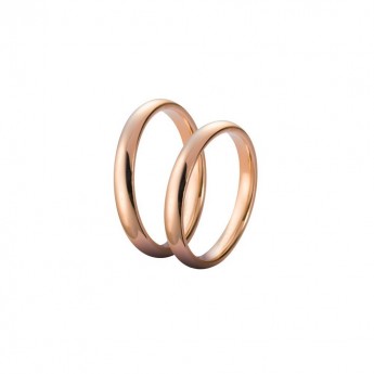 Coppia Fedi Nuziale Unoaerre Ref-40 Afc1 Comoda 4 Mm. Oro Rosa 18Kt - 1