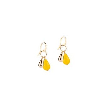 Orecchini Donna Rebecca Collezione Tulipe pendenti in bronzo placcato oro con pietra colorata pendente ref- BTUOOC01