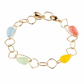 Bracciale Donna In Bronzo Dorato Con Coralli Multicolor BTUBOM09 - Rebecca