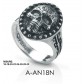 Anello Uomo Argento 925% Brunito Ananda925 Teschio  Ref- A-AN18N.24