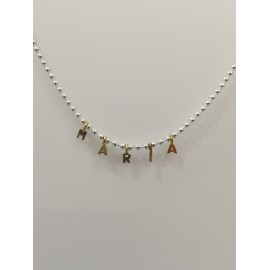 Collana Donna con nome in Argento 925% rodiato con sfere ed elementi Dodo Mariani AP106