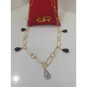 Collana Donna Rebecca gioielli collezione Tulipe in bronzo dorato ref-BTUKOV24
