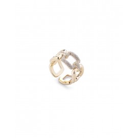 Anello Donna in argento 925% dorato con pavè di zirconi Marcello Pane Ref-ANFR 061