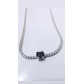 Collana Donna Tennis in Argento Rodio con Zirconi bianchi e Cuore centrale blu zaffiro BDC57/1/8C