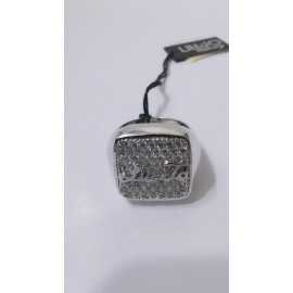 Anello donna Chevalier LIU JO in argento 925% con pave' di cristalli bianchi e logo in rilievo LJ258M16