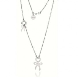 Collana Donna Liu-Jo in Argento 925% rodiato con pendente scorrevole nella catenina a forma di fiocchetto LJ333