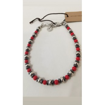 Bracciale Uomo Argento Ananda 925 con beads e pietre dure Ref- A-BR506B