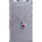 Collana Donna in Argento 925% con Ciondolo punto luce rosso con zirconi bianchi