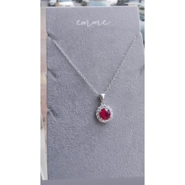 Collana Donna in Argento 925% con Ciondolo cuore in Zircone Azzurro