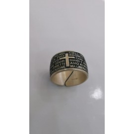 Anello uomo in argento 925% brunito con preghiera PADRE NOSTRO religioso