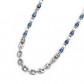 Collana Uomo Marlù 30CO0001 in acciaio con pietre sodalite blu e catena marine