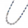 Collana Uomo Marlù 30CO0001 in acciaio con pietre sodalite blu e catena marine