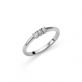 Anello Donna Trilogy in Oro Bianco 18kt con 0,15 ct diamanti Col.F Purez. VS  Ref- DL3BT4P/15
