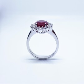 Anello Donna Princess Ring Classic con Rubino e Diamanti in oro 18kt