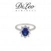 Anello Donna Princess Ring Classic con Zaffiro e Diamanti in oro 18kt  Ref- PAANG21/2B