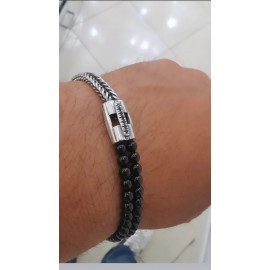  Bracciale Uomo in argento 925% rodio oro bianco  Ananda 925 ref: A-BR413B