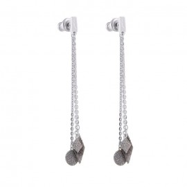 Orecchino Donna Rebecca collezione Jolie in argento e pendente in microdiamanti