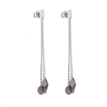 Orecchino Donna Rebecca collezione Jolie in argento e pendente in microdiamanti