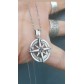 Collana argento 925 ciondolo rosa dei venti portafortuna tonda traforata Artecora Ananda A-CD162N