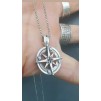 Collana argento 925 ciondolo rosa dei venti portafortuna tonda traforata Artecora Ananda A-CD162N